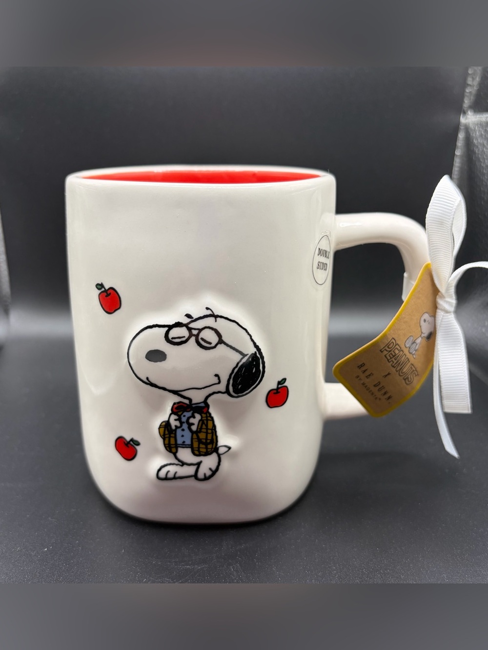 NWT Rae Dunn X Peanuts #1 Teacher Coffee Mug Double Sided Design